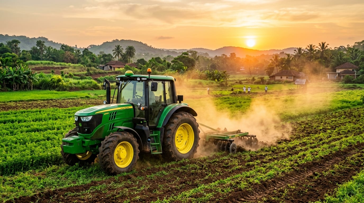 John Deere Tractor in Agricultural Field