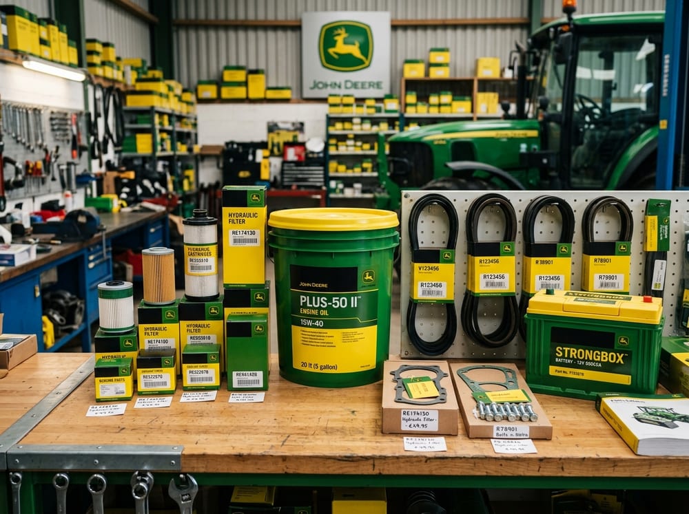 John Deere Genuine Spare Parts and Plus-50 II Engine Oil